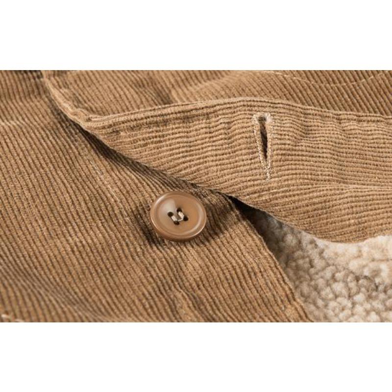 Jackets Padded Warm Loose Parka Coat Corduroy Short Jacket Man Solid Zip Windbreaker Winter Men's Loose