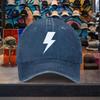 Lightning Bolt Washed Baseball Cap Unisex Adjustable Cotton Vintage Streetwear Hat