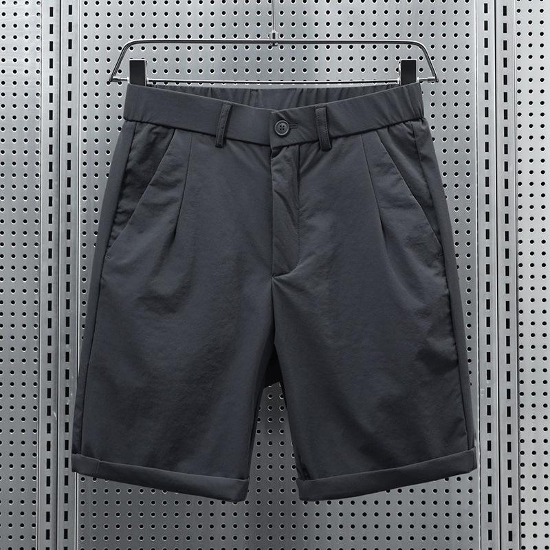 Simple and Versatile Thin Casual Shorts Men's Trendy Trousers Cropped Pants Summer New Men's Straight Mid-trousers