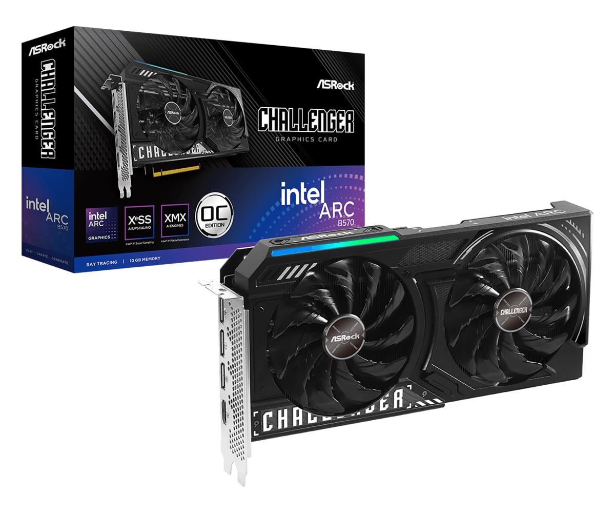 

ASRock Intel Arc B570 Challenger PCIe Compatible 10GB OC GDDR6 Equipped with Domestic Authorized Distributor Product B570 CL 10GO 4.0 2.6GHz