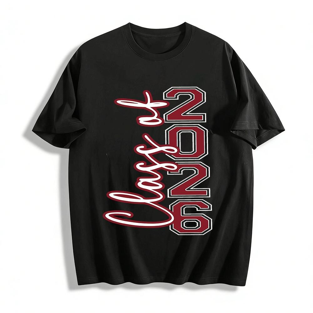 

2026 Graduation Season Commemorative Creative Print Casual Short Sleeve Top Pure cotton T-shirt 6XL