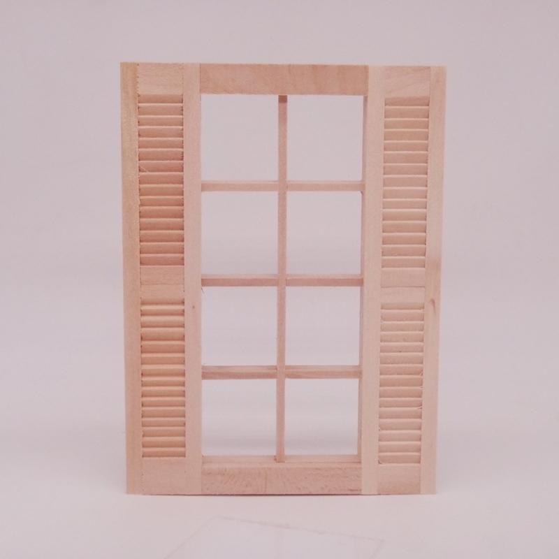 8 Grid Realistic Dollhouses Window Shutters Scene Room Accessory Handmade Wooden Shutter 1/12 Scale Miniature Furniture
