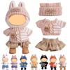 17cm Lovebu Plush Clothes Set (Sweater, Checkered Skirt, Pants, and Hat) for Plush Toys. Compatible with 1st, 2nd, and 3rd Generation Lovebu. Cute
