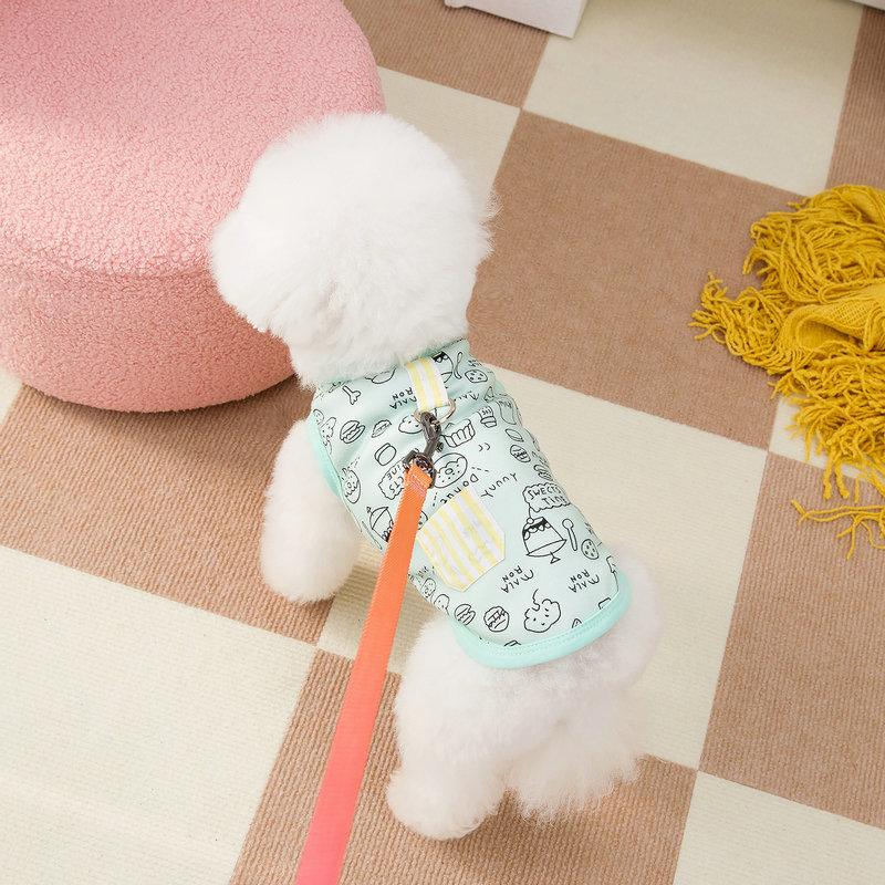Dog Vest Summer Cartoon Food Graffiti Thin Shirts Dog Puppy T-Shirt Cat Clothing Chihuahua Cooling Dog Vest Pet Cat Dogs Clothes