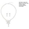 1 Set Wedding Faux Pearl Jewelry Women Flower Necklace And Earrings Elegant White