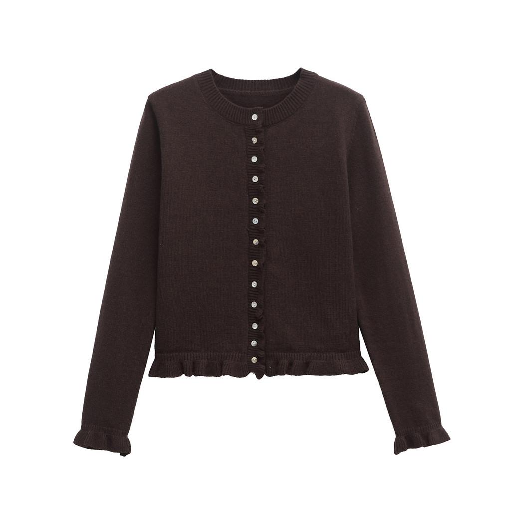 Streetwear Knit Cardigan With Button Detailing For Casual Women