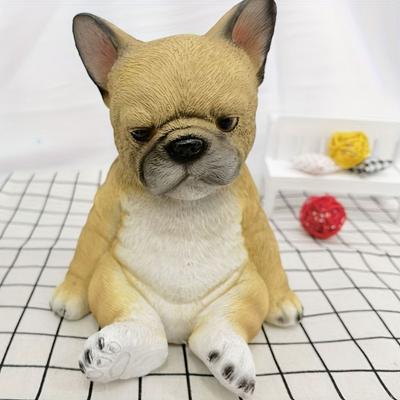 Cartoon Bulldog Puppy Statues Cute Simulation Animal Sculptures Sleeping Puppy Ornaments  Outdoor