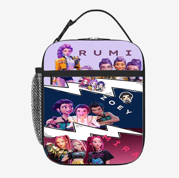 Elementary School Student Card Kpop Demon Hunter Thermal Insulation Bag Portable Outdoor Picnic Bag Children'S Lunch Box Bag Lunch Bag
