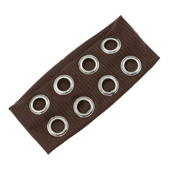 

Women Hair Band Hollow Design Metal Elements Soft Breathable Hair Rope Sports Yoga Party Women Hair Accessories кофейный