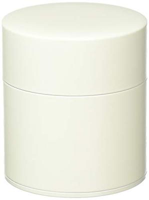 Nichi Nichi Dougu Tea Caddy, Lacquered Flat Can, 150g, Steel, Made In Japan, Eggshell White
