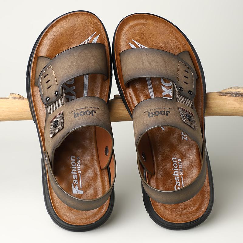 Extra Large Size Men's Shoes 45 New Leather Sandals Men's 46 Autumn Wear Cool Slippers 47 Casual Beach Shoes Trendy 48 Men's Shoes