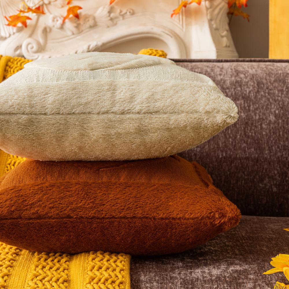 Halloween Pumpkin Plush Pillow Cover Home Living Room Sofa Cushion Cover Festive Pumpkin Double-Sided Pillow Cover