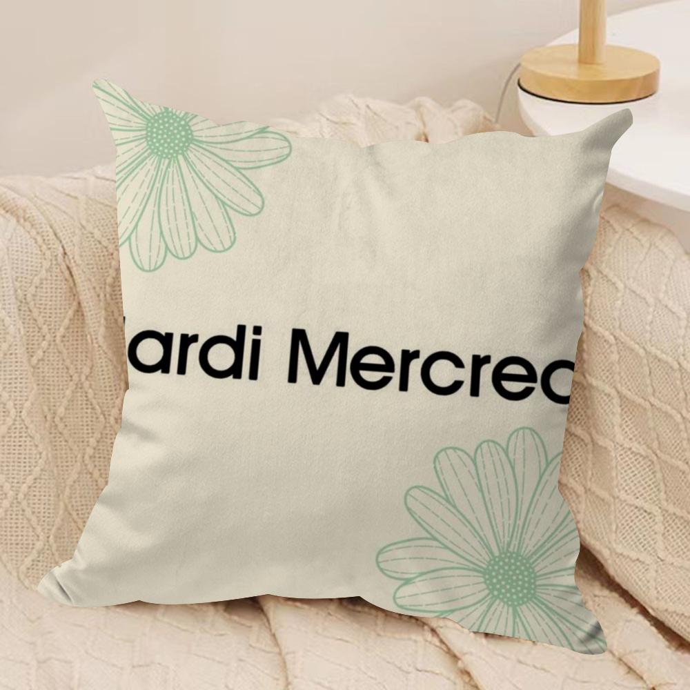 Luxury M-Mardi M-Mercred Cushion Cover Silky Short Plush Sofa Pillow Cover Hidden Zipper Soft Dustproof Case for Home Decor