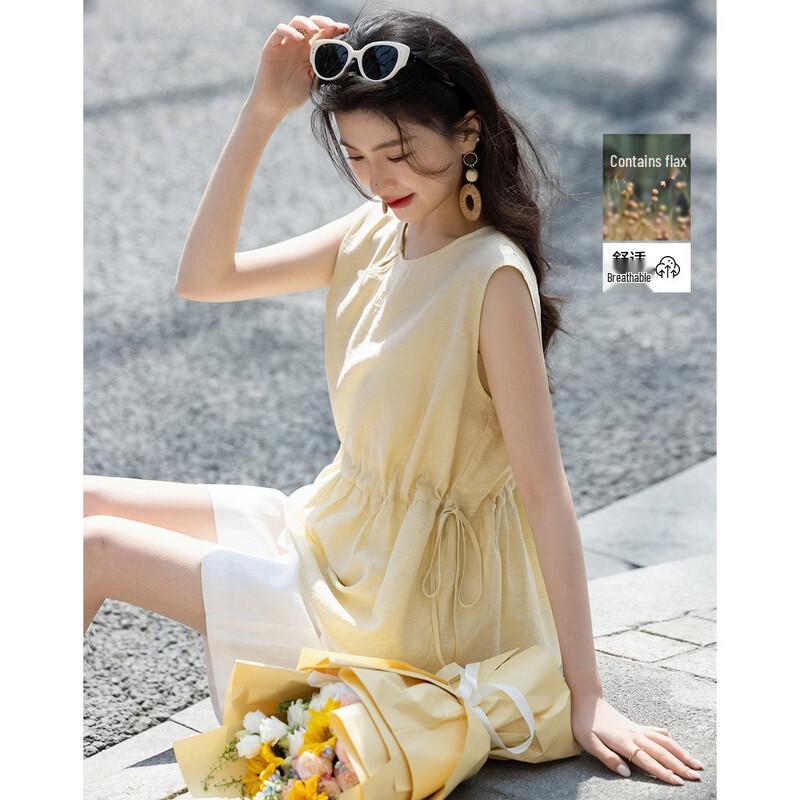 Women s Linen Blend Chinese Style Double-Layer A-Line Shirt XL