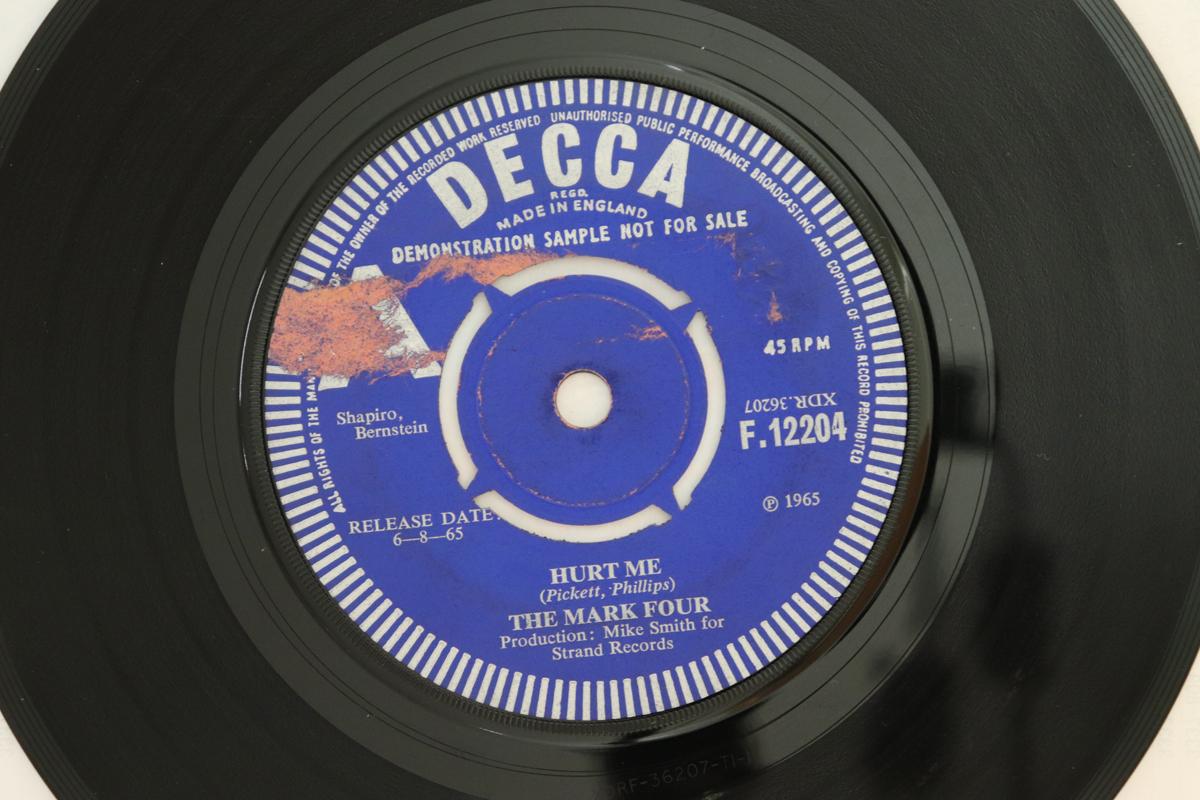 

7inch Record MARK FOUR - Hurt Me F12204PROMO Decca 1965 UK Rock Used