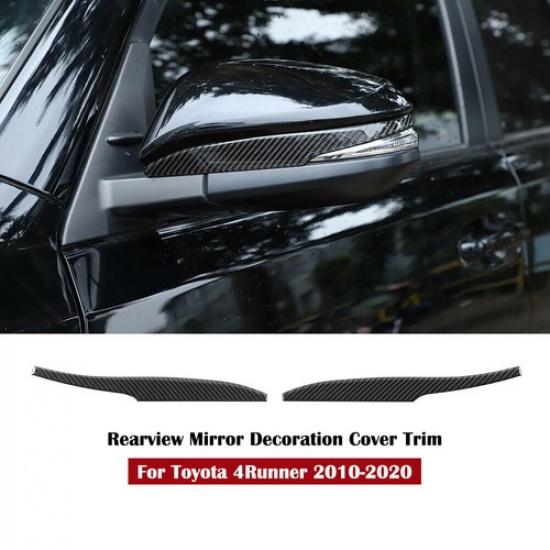 2pcs Carbon Fiber Exterior Side Rearview Mirror Cover Trim For 4Runner 2010-