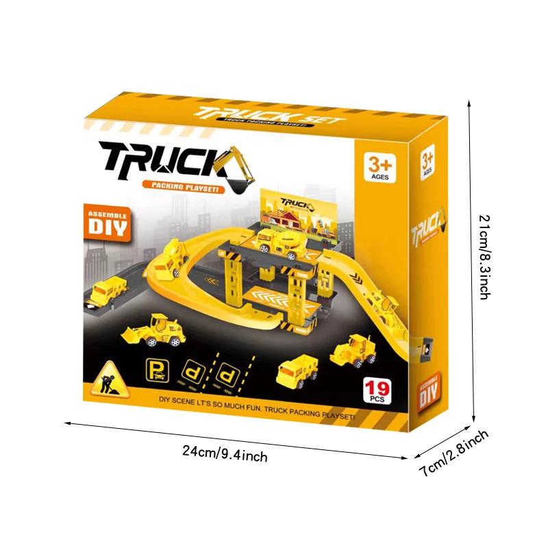 Kinder Schienen Parkplatz Spielzeug Dinosaurier Auto Parkhaus Modell Simulation Feuerwehr Polizei Baustellenfahrzeug Spielzeug Jungen Geburtstagsgeschenke