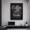 Nástěnné umění retro plakát Dekor , křída Styl tabule Umělecká malba na plátně Kavárna Obraz na zeď Káva Legrační nabídka Tisk Kavárna