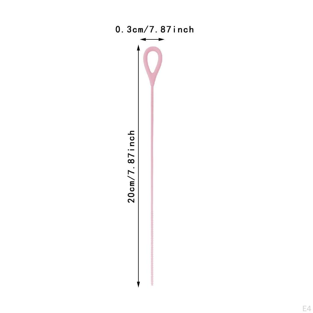 Silicone Straw Brush Long Bendable Multifuctional Bottle Reusable for Drink Lid