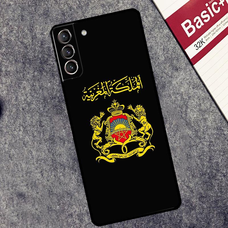 Morocco Flag Coat Of Arms Case For Samsung Galaxy S25 S26 Ultra S20 S21 S22 S23 S10 Plus S25 FE S24 Ultra Cover Coque