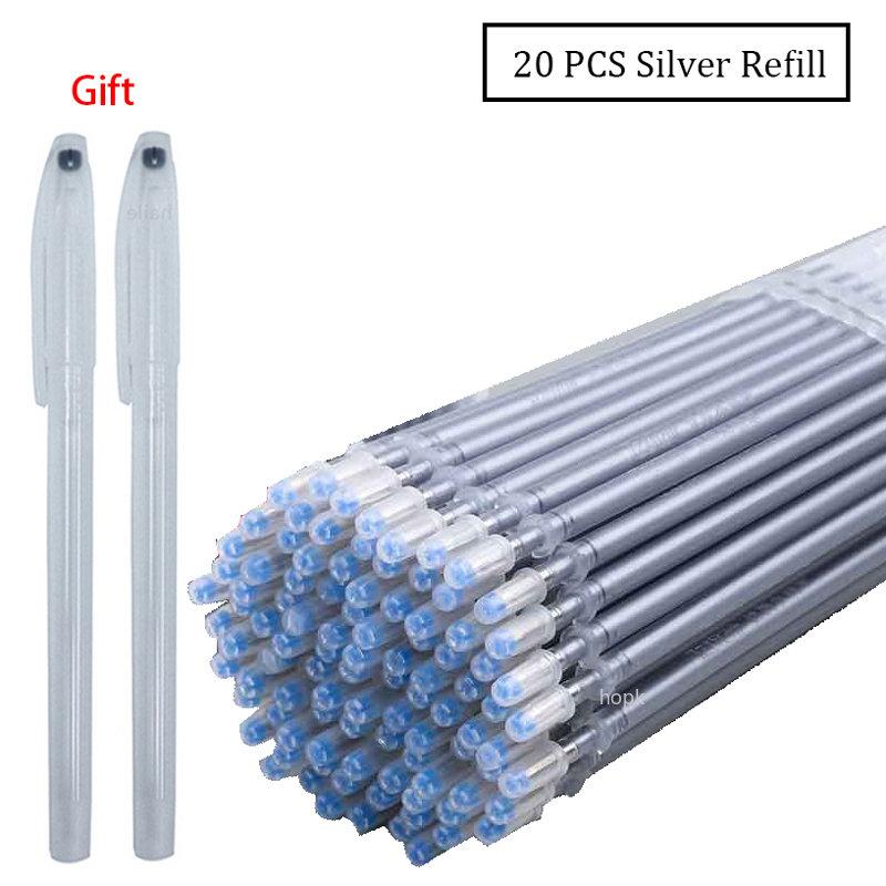 

20-50Pcs set Silver Refill 0.8mm Fabric Marker for Sewing Cotton Silk Leather Textile Patchwork Marking Erasable Washable Handle
