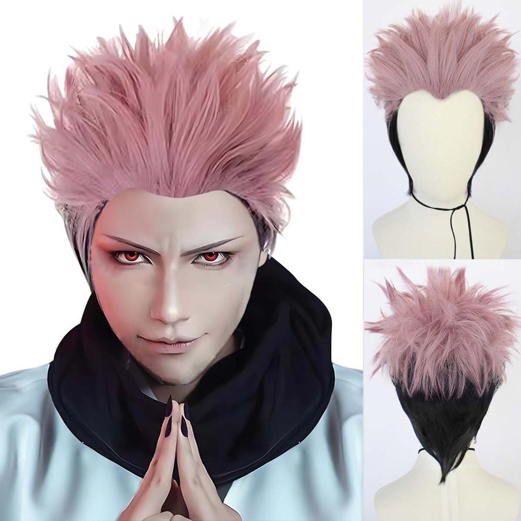 Synthetic Universal Anime Cosplay Wigs, Heat Resistant Wigs, Spiky Layered Short Straight Hair Wigs for Party Halloween Wig