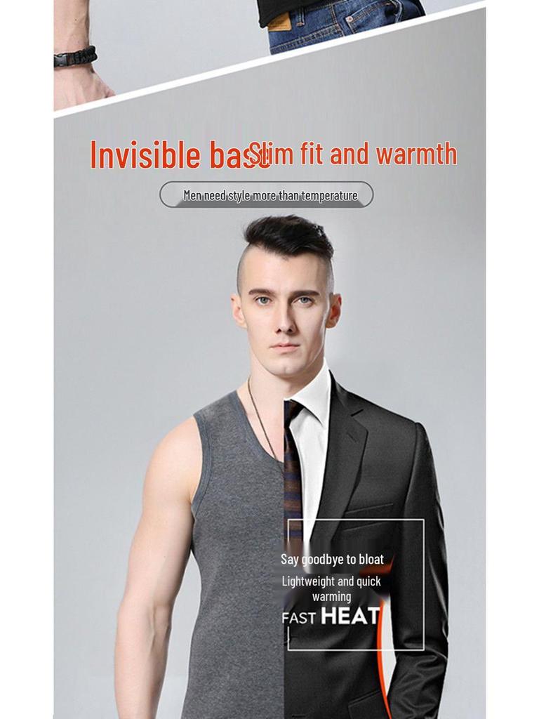 Chaleco Calefactable para Hombre con Forro Polar - Cálido Ajuste Slim para Otoño e Invierno