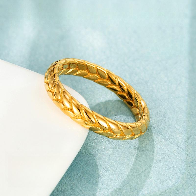 Fashion Elegant Gentle Wheat Ear Ring Women's Niche High-end Light Luxury Titanium Steel Ring Does Not Fade Women's Jewelry