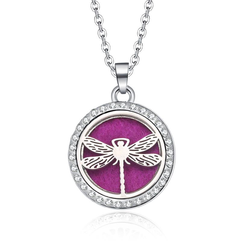 New Stainless Steel Alloy Fashion Aromatherapy Necklace Essential Oil Diffuser Perfume Locket Pendant Women Jewelry Gift