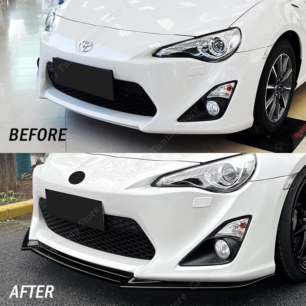 Spoiler anteriore a labbro diviso diffusore nero lucido per Toyota 86 GT86 FT86 Scion FR-S 2012-2016 Bodykit Accessori Tuning
