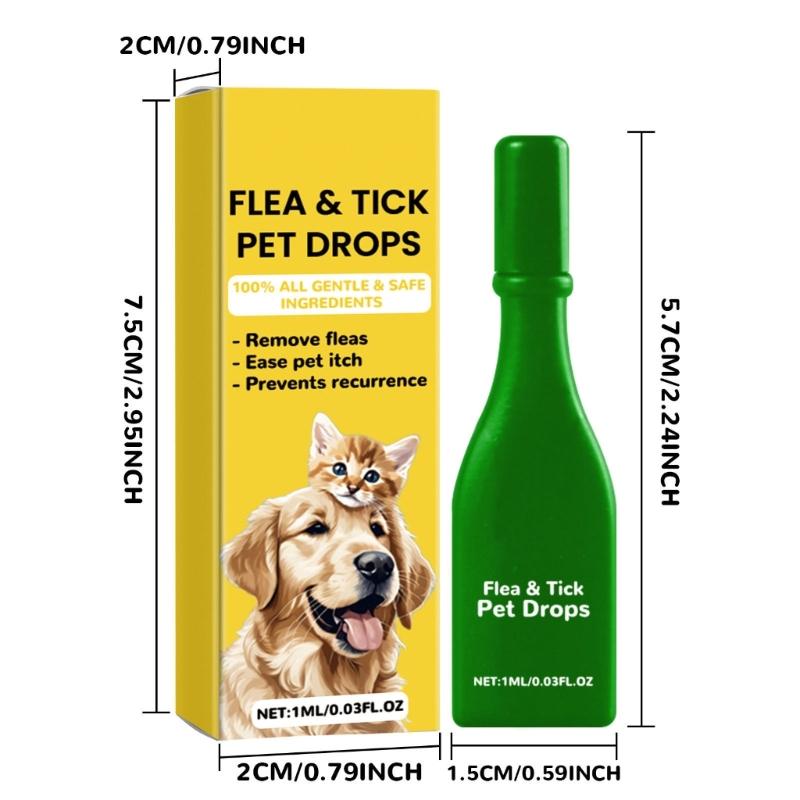 Effective Fleas Drop Cleaner Dogs 1ml Useful Mild Ingredient Relieve Discomfort Parasites Removers for Animals Care