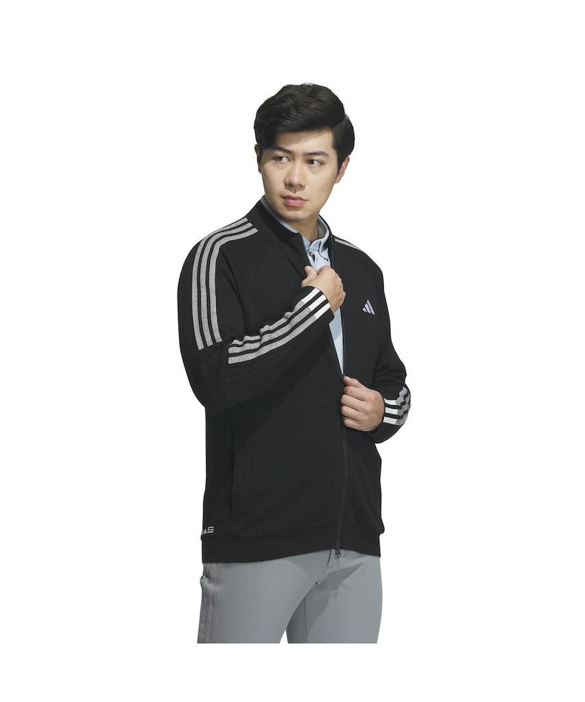 Sweter z podszewką wiatroodporny z długim rękawem Three Stripes Biały [Adidas] Odzież środkowa (Sweter, Bluza) J/L