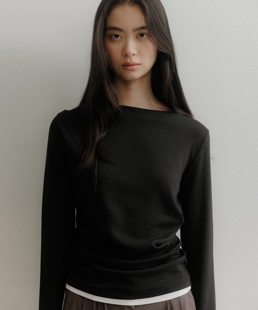 Oeoseoul Layered Tuck T-Shirt [Black]