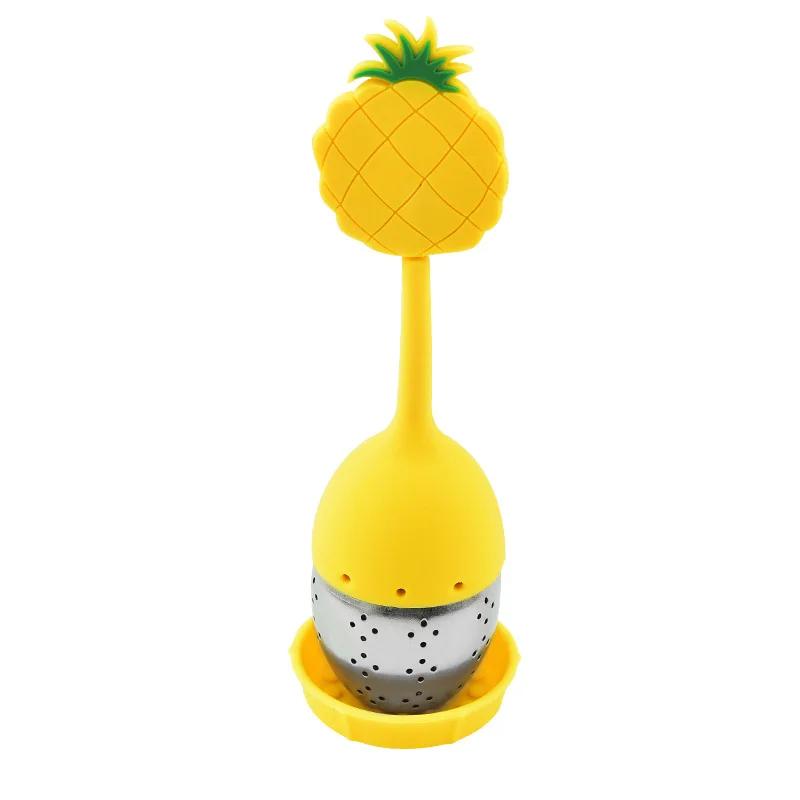 Silicone Handle Tea Infuser Stainless Steel Tea Ball Filter Teapot Cha Coffee Strainer Creative Lemon Orange Shape Spice Sieve