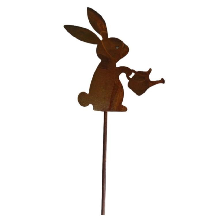 Animal Rabbit Decors Iron Decorative Rabbit Stakes Creative Animal Statues Stake
