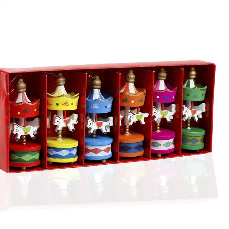 6шт Рождественская лошадь Лошадь Карусель Лошадь Рождественская елка Украшения Рождественские украшения для домашних украшений