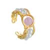Atoztide Fashion Imitation Pearl Open Ring For Women Stainless Steel Colorful Bead Adjustable Finger Ring Christmas Jewelry Gift