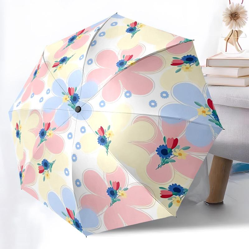 1pc Floral Pattern Automatic Opening/Closing Umbrella with Operation & Windproof Canopy yy260311044