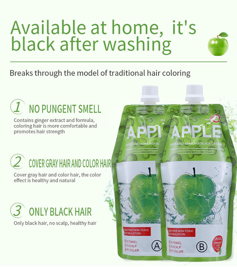 Naturlig Svart Äpple Hårfärgskräm, 1000ml