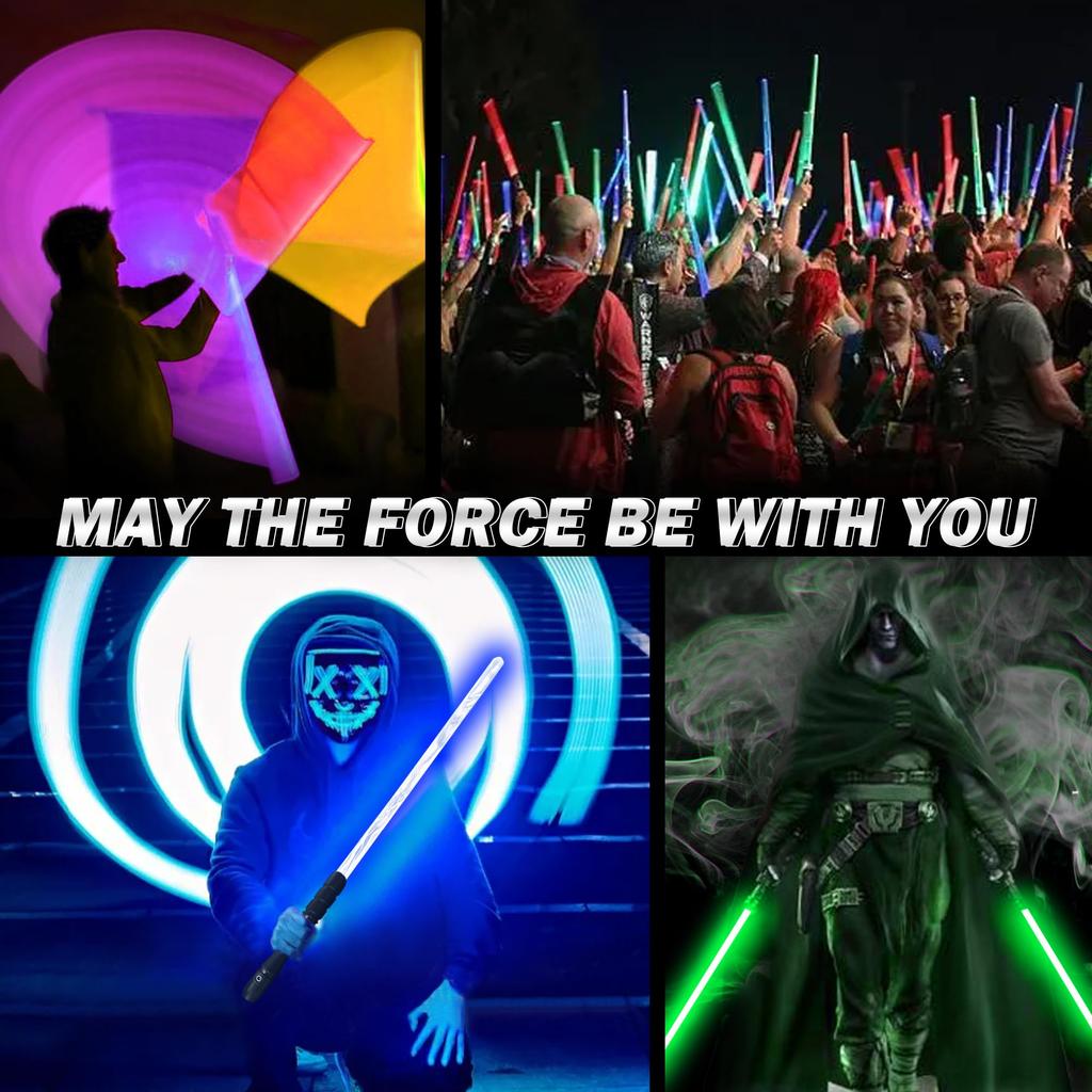 YDD Jedi Sith Lichtschwert mit Aluminium 16 Farben LED Lichtschwert für Intensive für Erwachsene Griff RGB Griff, Ändert, Kämpfe, (Schwarze Klinge)