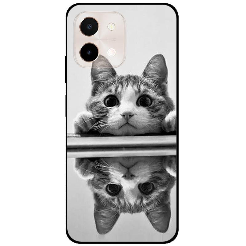 For Vivo Y28 4G Case 6.68'' Black TPU Silicon Cartoon Protection Cover for VivoY28 Y 28 4G Shockproof Capa Wolf Animals Soft Bag