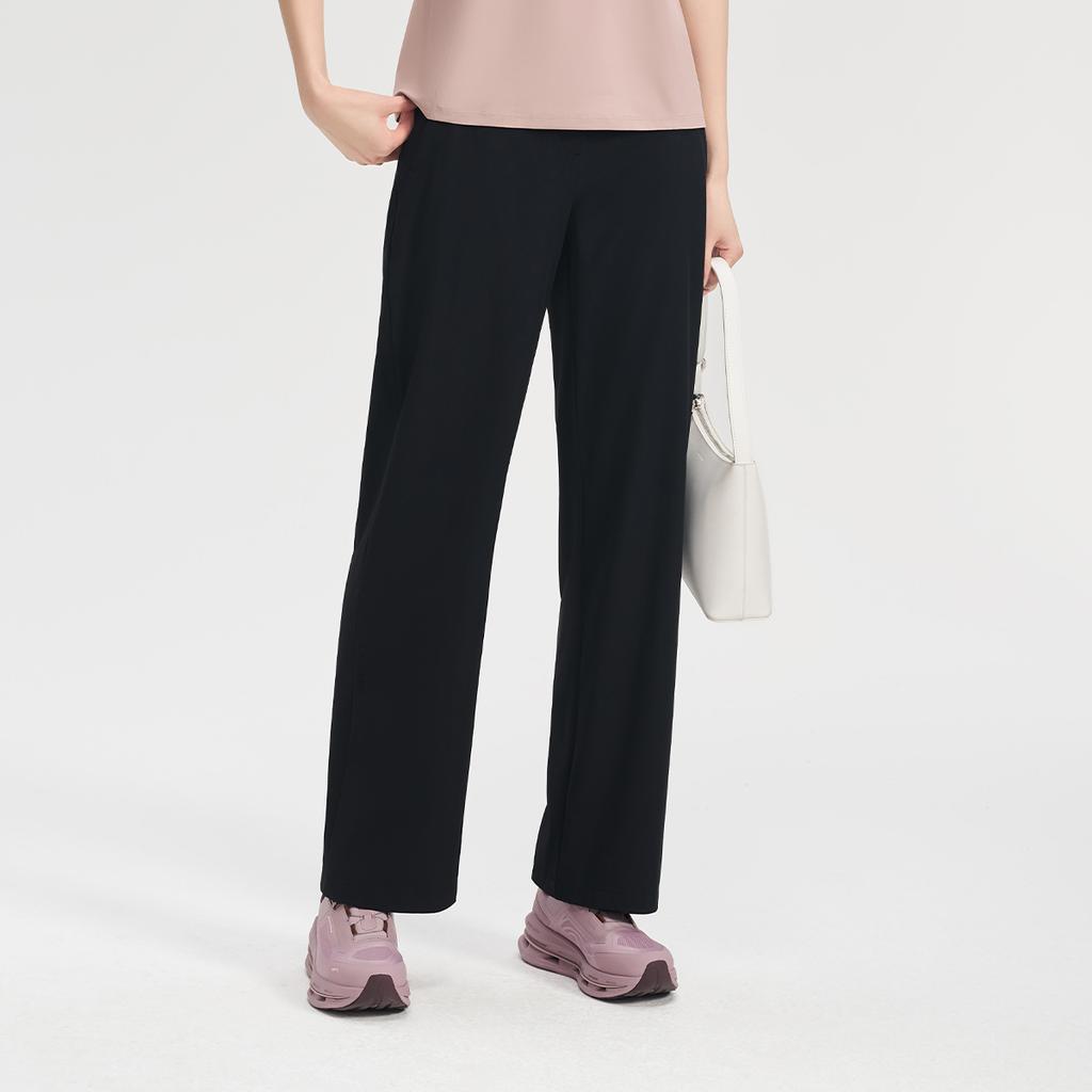 Li Ning Honor Gold Standard Solid Color Straight Casual Sports Long Pants Women Bottoms AYKW612-1