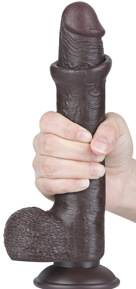 Gode Sliding Skin 17 x 3.5cm Noir - LoveToy SlidingSkin - Godes Réalistes