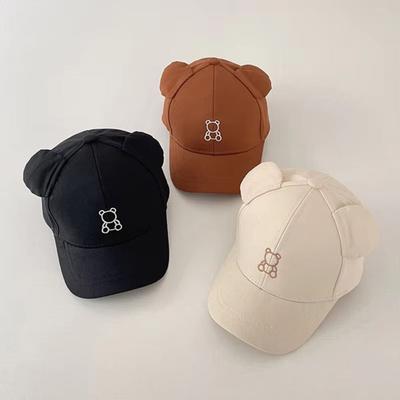 Adjustable Baby Baseball Hat Cartoon Bear Children Sports Hats Toddler Peaked Cap  Daily Use