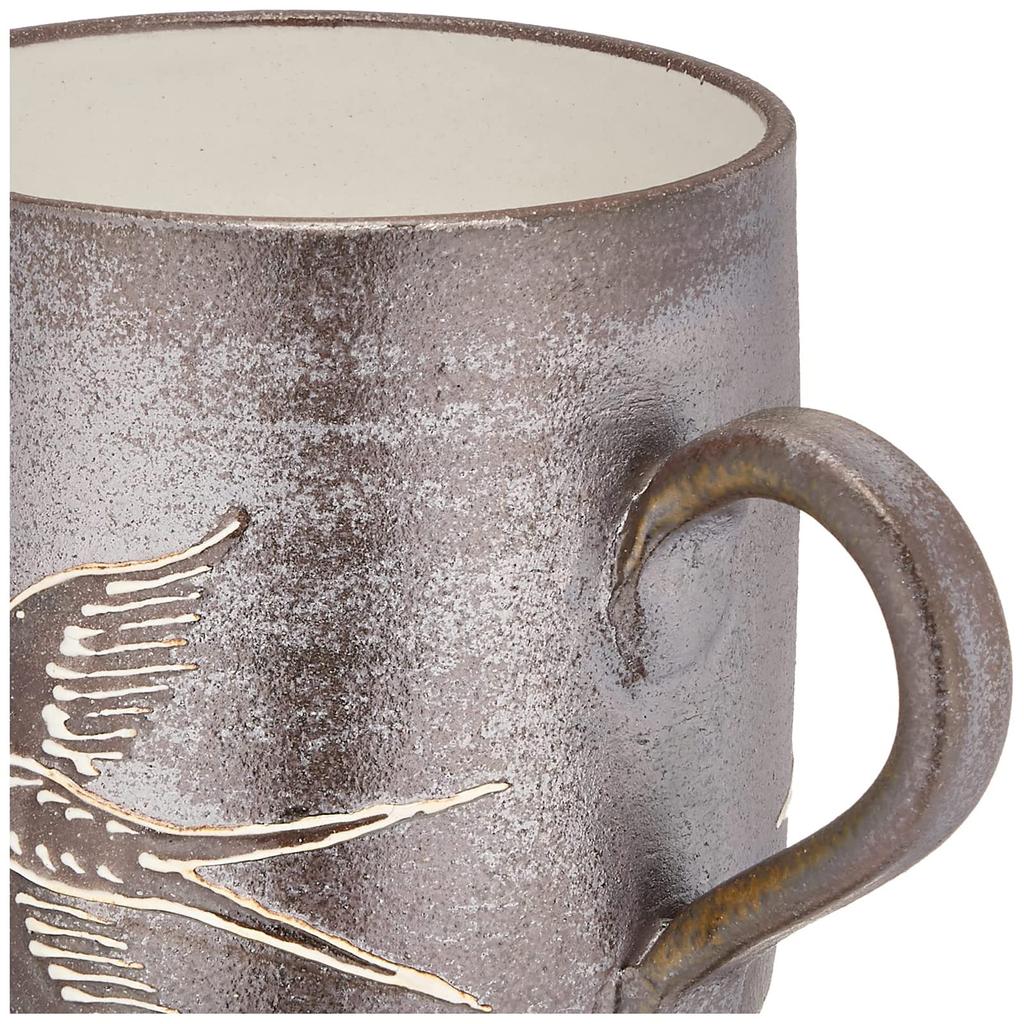 Maeken Kyo-yaki, Kiyomizu-yaki, Seiho-gama Mug, Approx. 250ml, Happiness Series, Swallow Design, Yakishime, Made In Japan