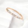 Autumn Hollow Design Diamond-Set Square Bangle: Women's Versatile Openable Bracelet