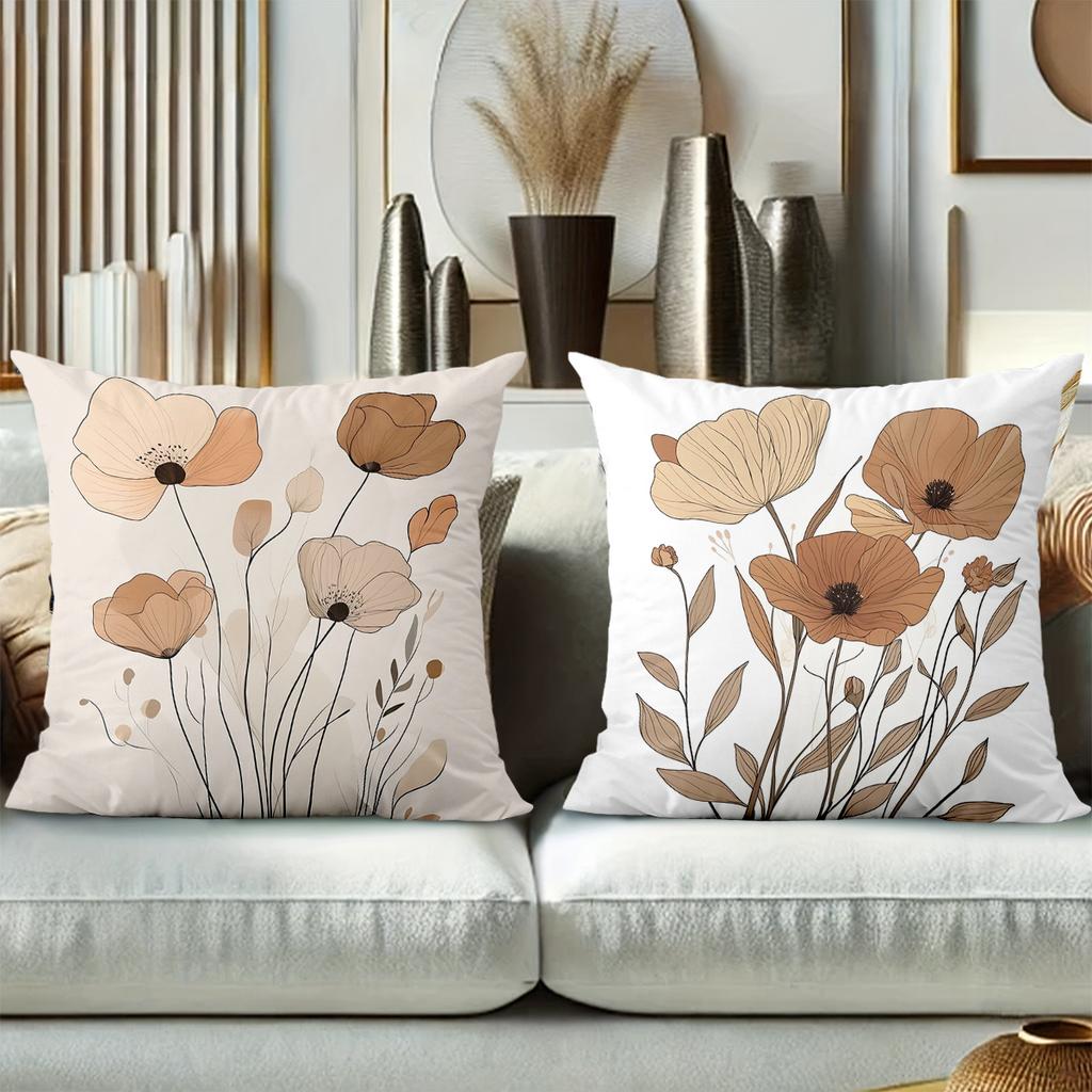 Floral Patterned Throw Pillows for Home Decor Polyester pillowcase, sofa decorative cushion cov Headboard Pillow