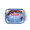 Synergy Trading Pyrex Heat-Resistant Glass Rectangle Container, 0.7L, Roaster, Gratin Dish, Quiche, Oven, and Microwave Safe