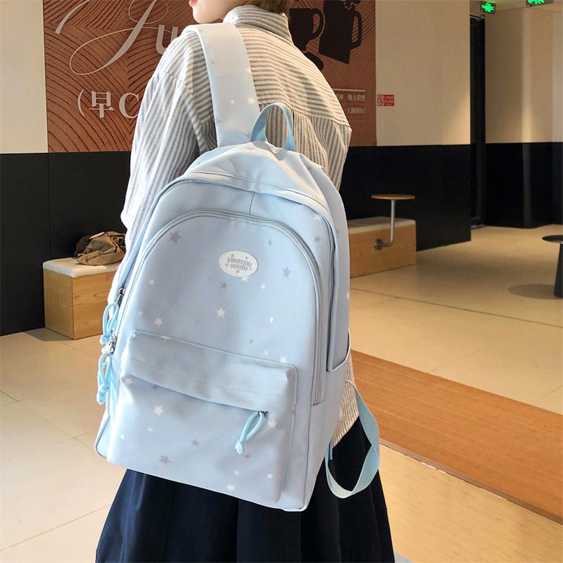 Star Print Student Schoolbag Large Capacity Women's Backpack