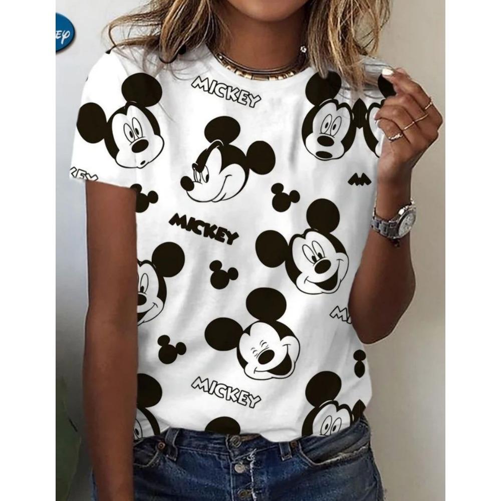 Women's T-shirt with round neck and short sleeves
